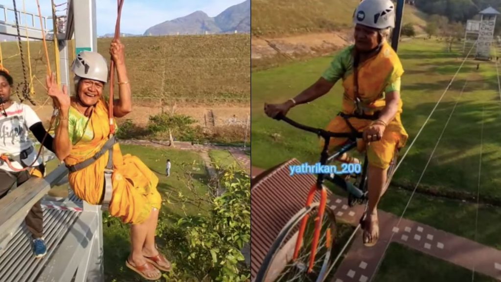 Tried Rope This Elderly Woman Tried Rope Cycling And Ziplining At A Kerala ...